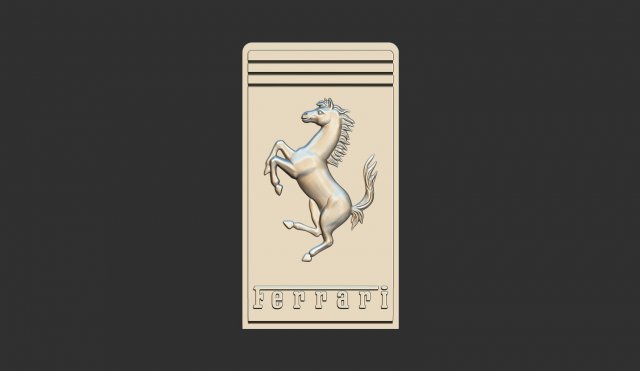 ferrari logo Modelo de Impressão 3D .c4d .max .obj .3ds .fbx .stl .blend 