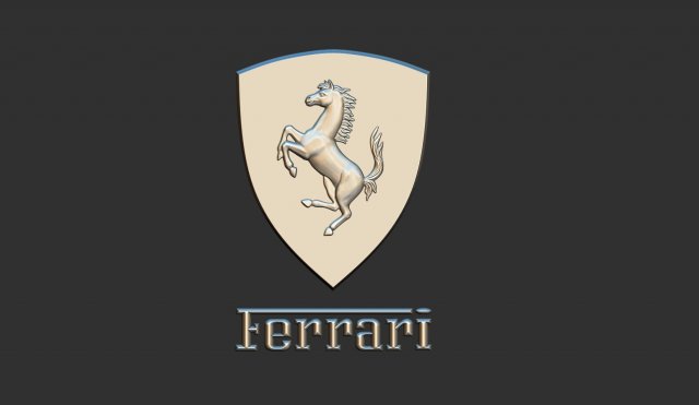 ferrari logo 3D 프린트 모델 .c4d .max .obj .3ds .fbx .stl .blend 