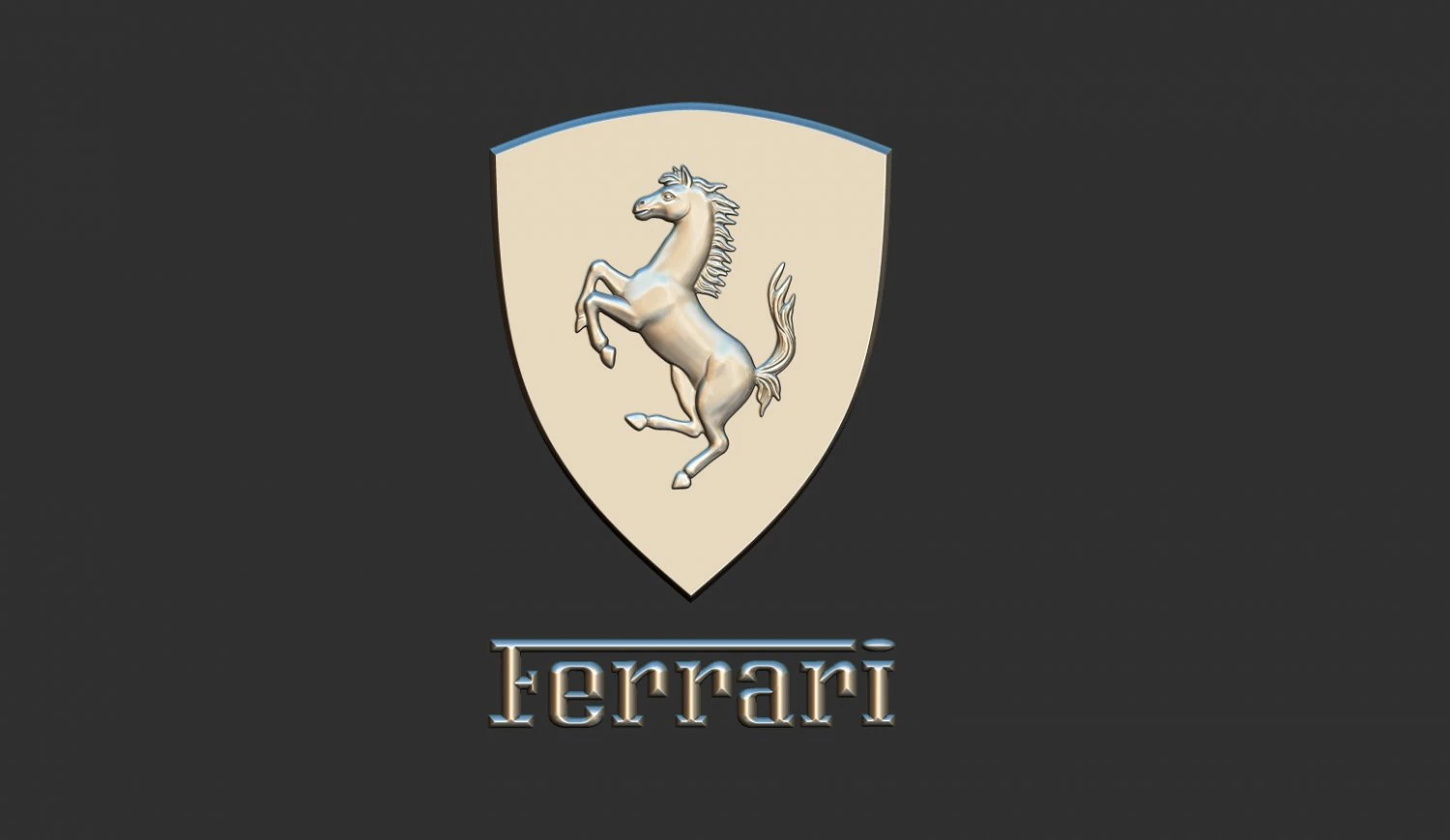 ferrari logo 3D Print Model .c4d .max .obj .3ds .fbx .stl .blend 