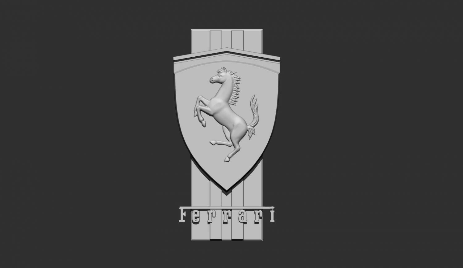 ferrari logo 3D Print Model .c4d .max .obj .3ds .fbx .stl .blend 