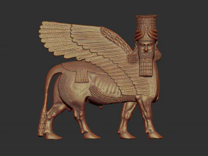 Toro alado con cabeza humana asiria Modelo de impresión 3D