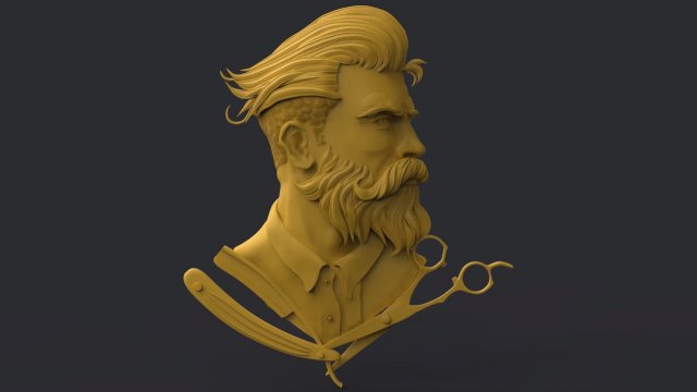hairdresser emblem Model do druku 3D .c4d .max .obj .3ds .fbx .stl .blend 