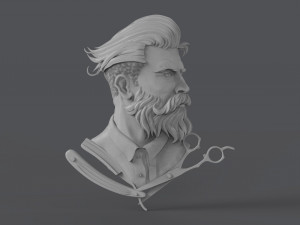 hairdresser emblem Model do druku 3D