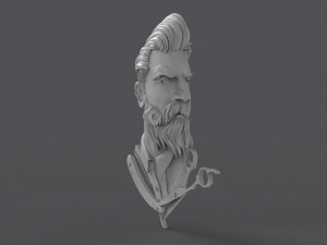 hairdresser emblem Model do druku 3D