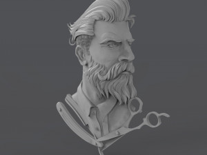 hairdresser emblem Model do druku 3D