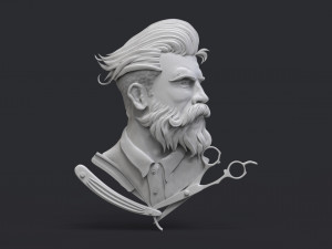 hairdresser emblem Model do druku 3D