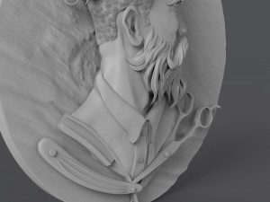 hairdresser emblem 3D Print Model