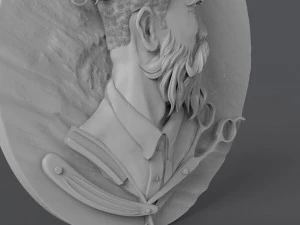 hairdresser emblem 3D Print Model