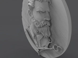 hairdresser emblem 3D Print Model