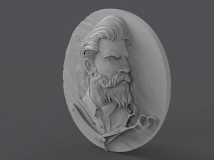 hairdresser emblem 3D Print Model