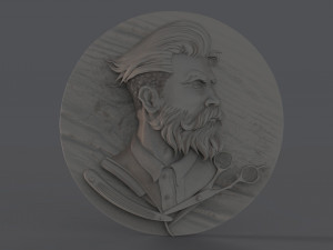 hairdresser emblem 3D प्रिंट मॉडल
