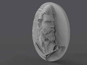 hairdresser emblem 3D Print Model