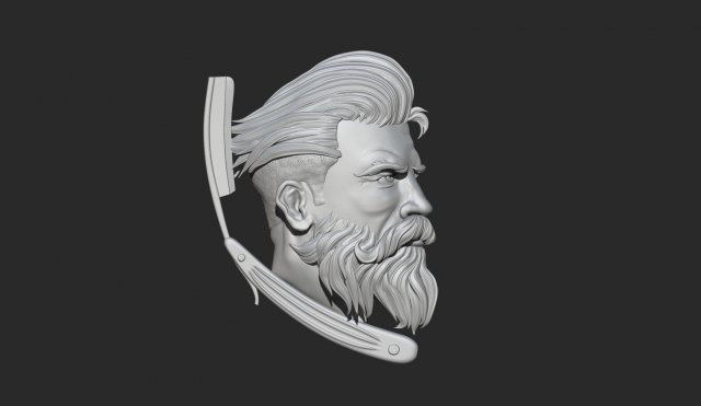 hairdresser emblem Modelo de Impressão 3D .c4d .max .obj .3ds .fbx .stl .blend 