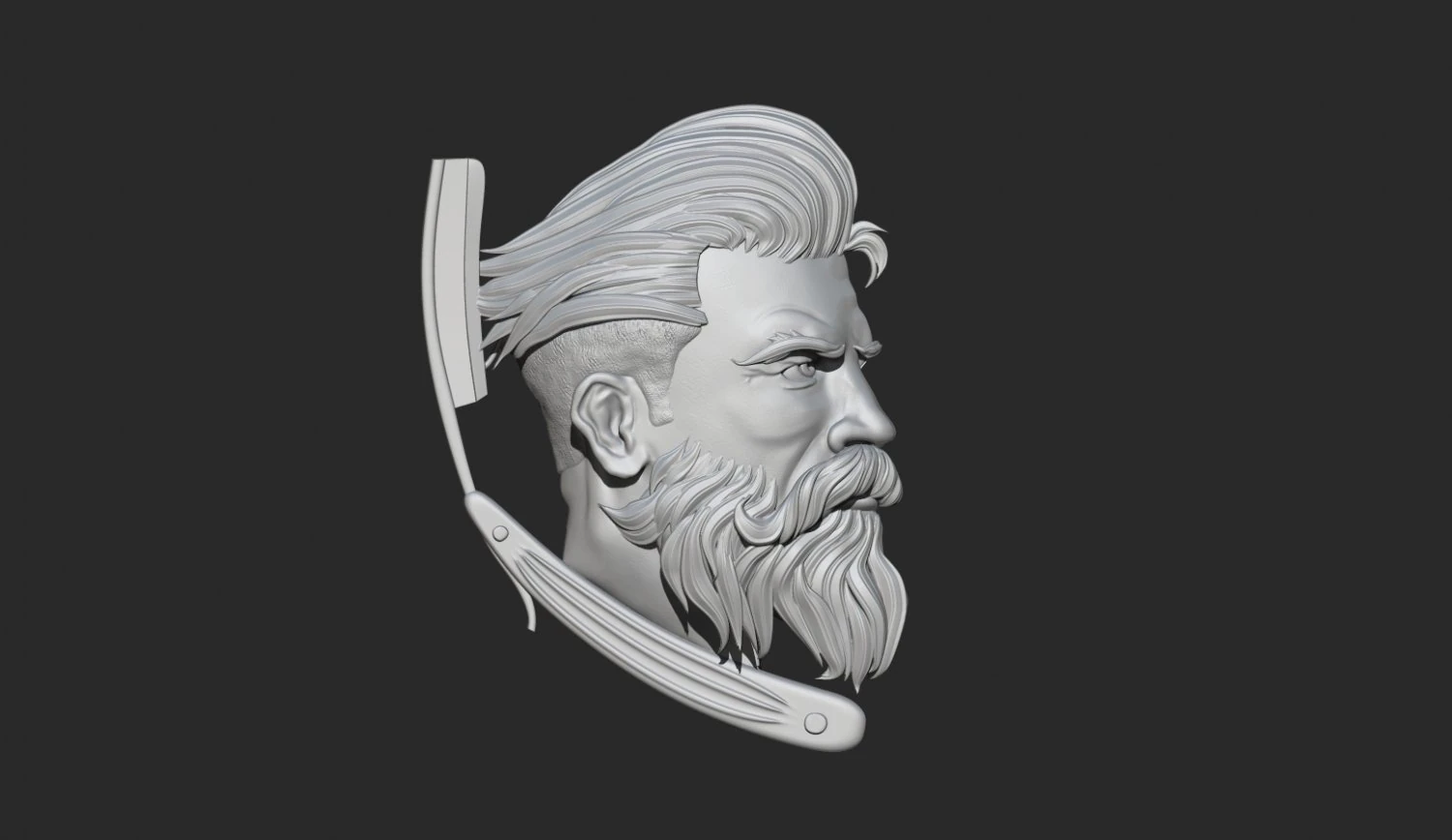 hairdresser emblem 3D Print Model .c4d .max .obj .3ds .fbx .stl .blend 