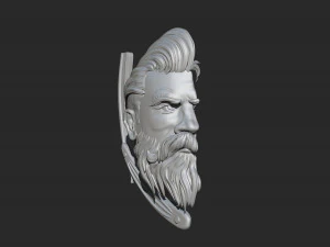 hairdresser emblem 3D Print Model