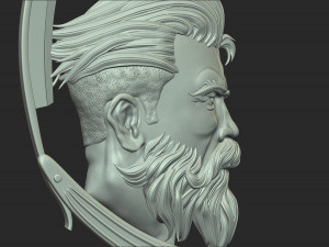 hairdresser emblem Modelo de Impressão 3D