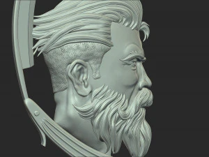hairdresser emblem 3D Print Model