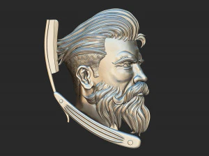 hairdresser emblem 3D Print Model
