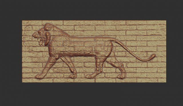 glazed brick relief of a striding lion from the palace of nebuchadnezzar ii 3Dプリントモデル .c4d .max .obj .3ds .fbx .stl .blend 