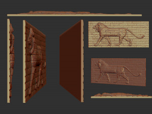 glazed brick relief of a striding lion from the palace of nebuchadnezzar ii 3Dプリントモデル