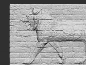 glazed brick relief of a striding lion from the palace of nebuchadnezzar ii 3D Print Model