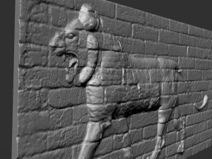 glazed brick relief of a striding lion from the palace of nebuchadnezzar ii 3D Print Model