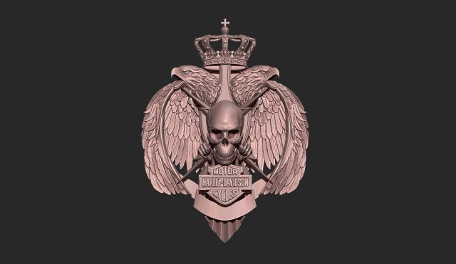 harley davidson bas relief 3D 프린트 모델 .c4d .max .obj .3ds .fbx .stl .blend 