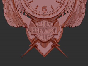 harley davidson wall clock stl model for cnc and 3d printer 3D Print Model