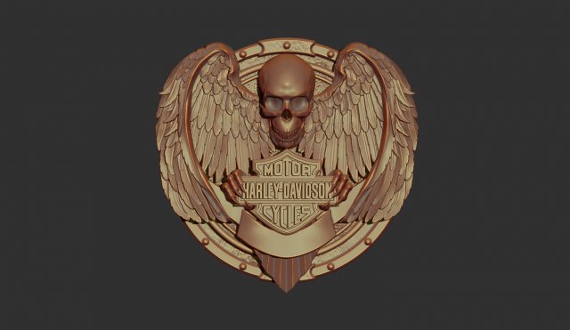 harley davidson bas relief stl model for cnc and 3d printer 3D 프린트 모델 .c4d .max .obj .3ds .fbx .stl .blend 