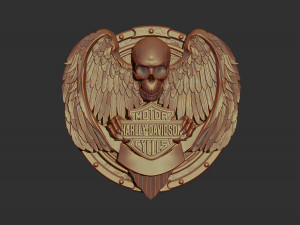 harley davidson bas relief stl model for cnc and 3d printer 3D Print Model