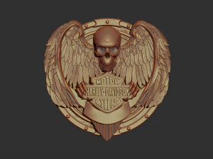 harley davidson bas-reliëf stl-model voor cnc en 3d-printer 3D printmodel