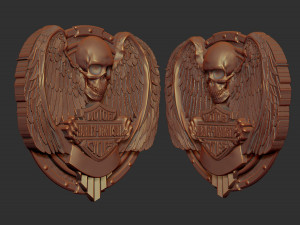 harley davidson bas relief stl model for cnc and 3d printer 3D 프린트 모델