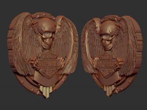 harley davidson bas relief stl model for cnc and 3d printer 3D Print Model