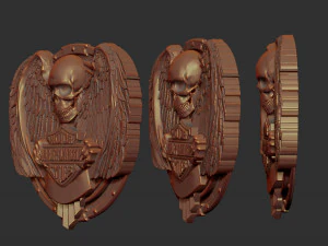 harley davidson bas relief stl model for cnc and 3d printer 3D Print Model