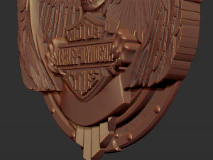 harley davidson bas relief stl model for cnc and 3d printer 3D Print Model