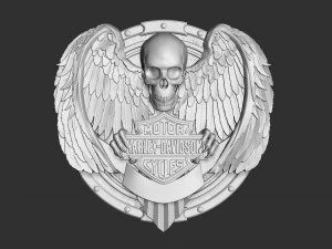 harley davidson bas relief stl model for cnc and 3d printer 3D Print Model
