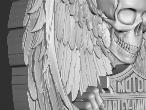 harley davidson bas relief stl model for cnc and 3d printer 3D Print Model