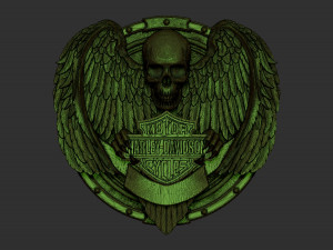 harley davidson bas relief stl model for cnc and 3d printer 3D 프린트 모델
