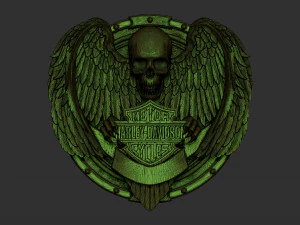 harley davidson bas relief stl model for cnc and 3d printer 3D Print Model
