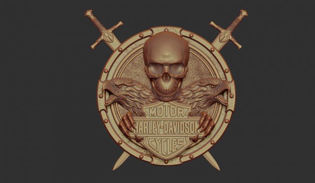 harley davidson bas relief stl model for cnc and 3d printer 3D 打印模型 .c4d .max .obj .3ds .fbx .stl .blend 
