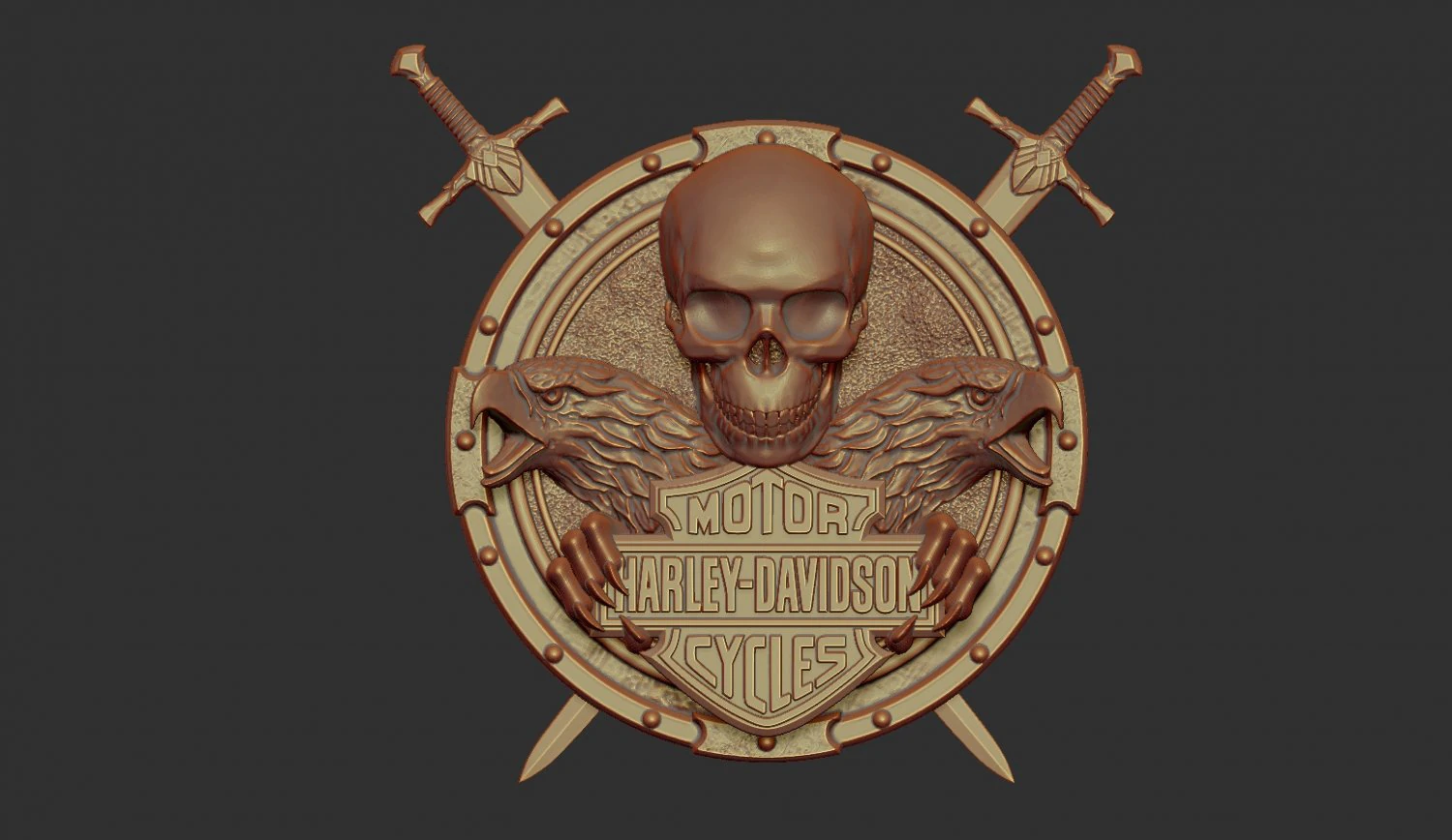 harley davidson bas relief stl model for cnc and 3d printer 3D Print Model .c4d .max .obj .3ds .fbx .stl .blend 