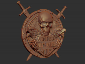 harley davidson bas relief stl model for cnc and 3d printer 3D 打印模型
