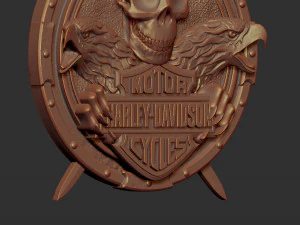 harley davidson bas relief stl model for cnc and 3d printer 3D Print Model