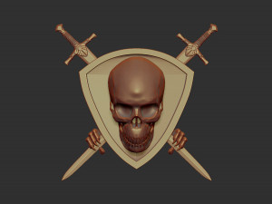 skull shield and sword stl model for cnc and 3d printer 3D Print Model