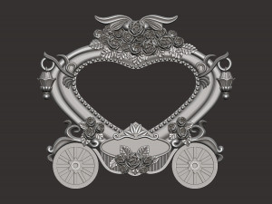 pumpkin carriage photo frame 3D 프린트 모델