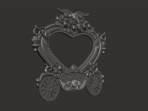 pumpkin carriage photo frame 3D 프린트 모델