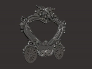 pumpkin carriage photo frame 3D Print Model