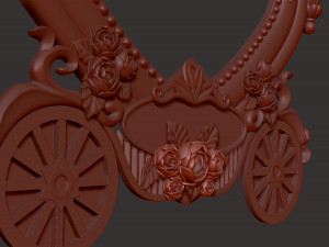 pumpkin carriage photo frame 3D 프린트 모델