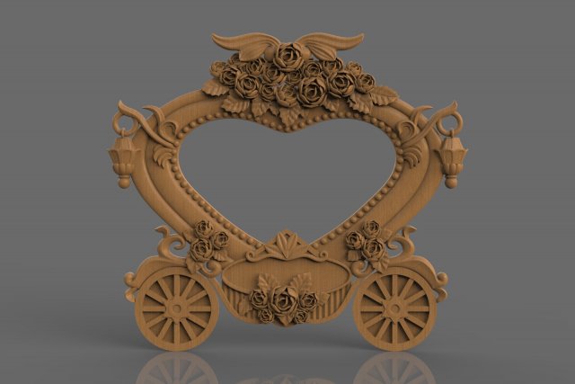 pumpkin carriage photo frame 3D 프린트 모델 .c4d .max .obj .3ds .fbx .stl .blend