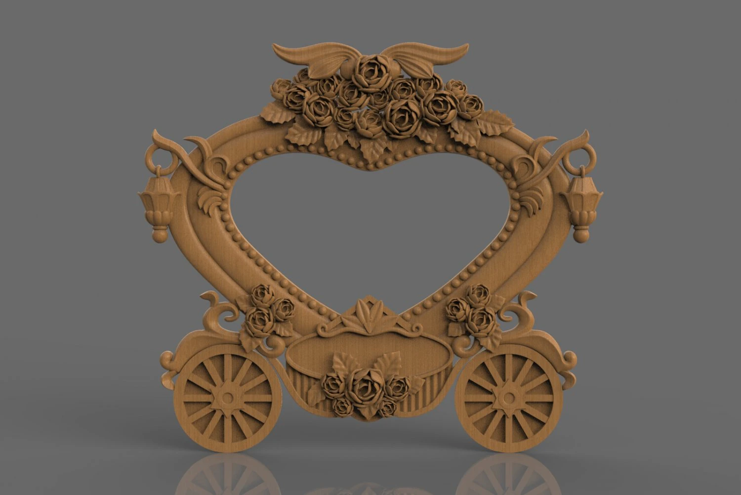 pumpkin carriage photo frame 3D Print Model .c4d .max .obj .3ds .fbx .stl .blend